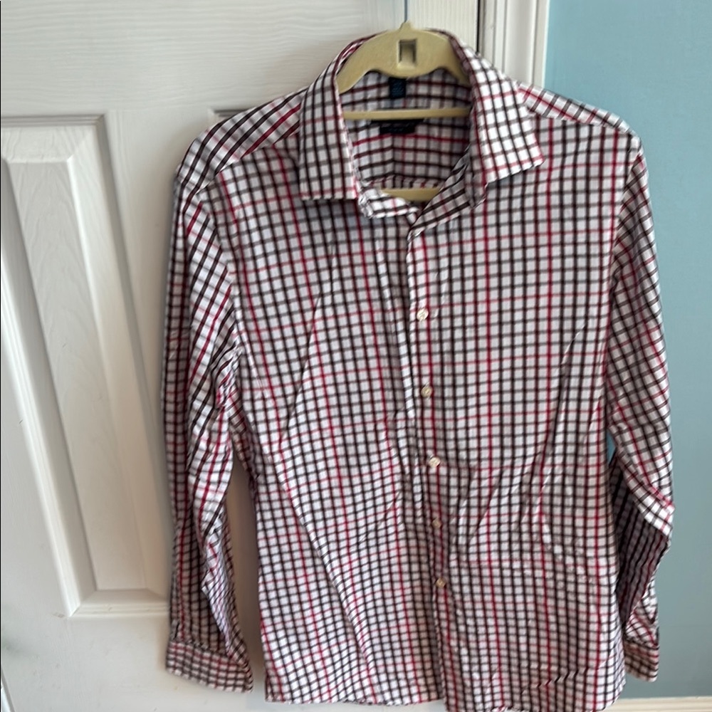 Van Heusen Red and White Checkered Men's Shirt